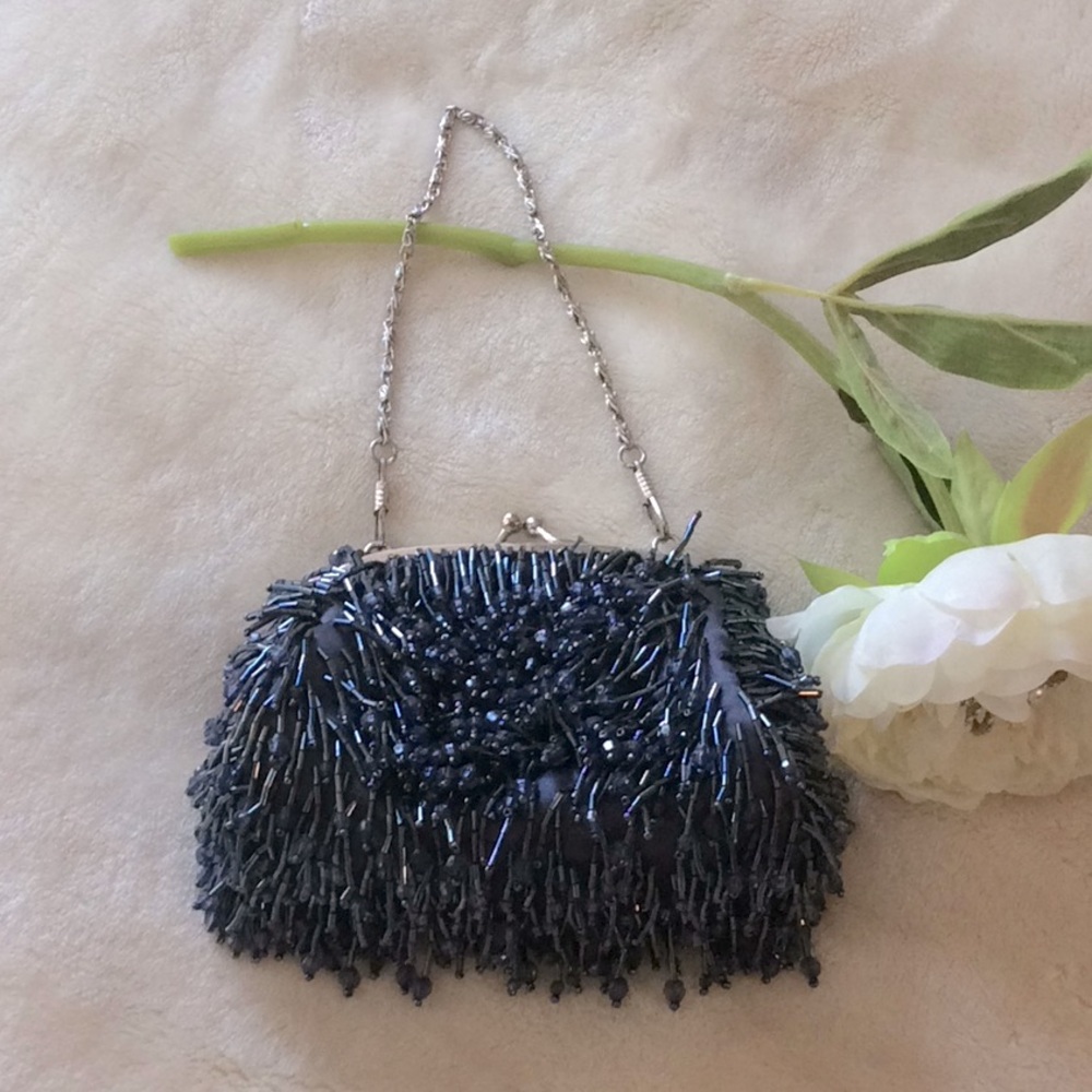Charcoal/Navy Blue Evening/Prom/Grad Clutch Purse